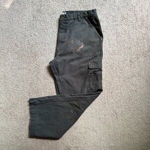 Timberland Pro Series Pants Mens 42x32 Distressed Cargo Canvas High Rise Green